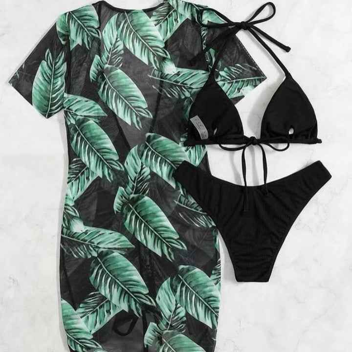 Dame Bikiniset med let, åndbart Cover-Up og justerbare stropper Stilla