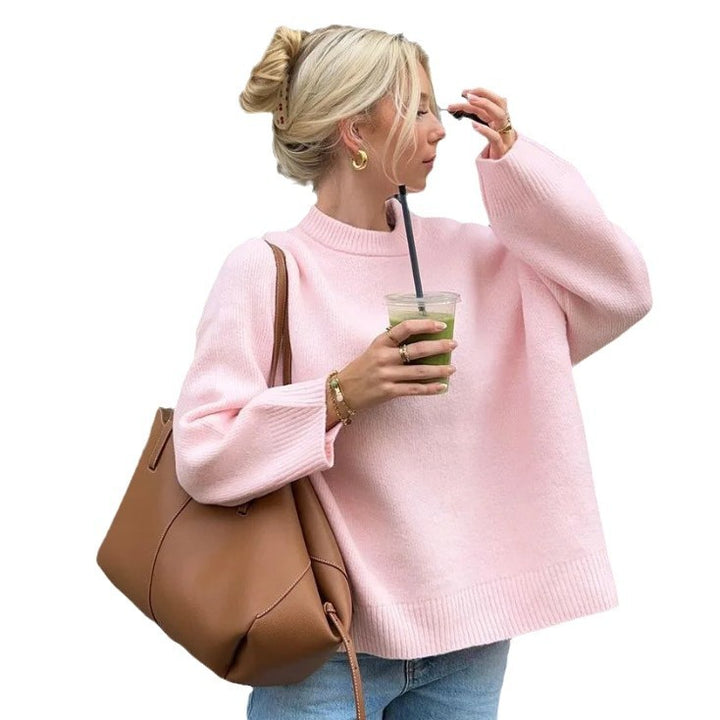 Dame asymmetrisk blød strikpullover Stilla