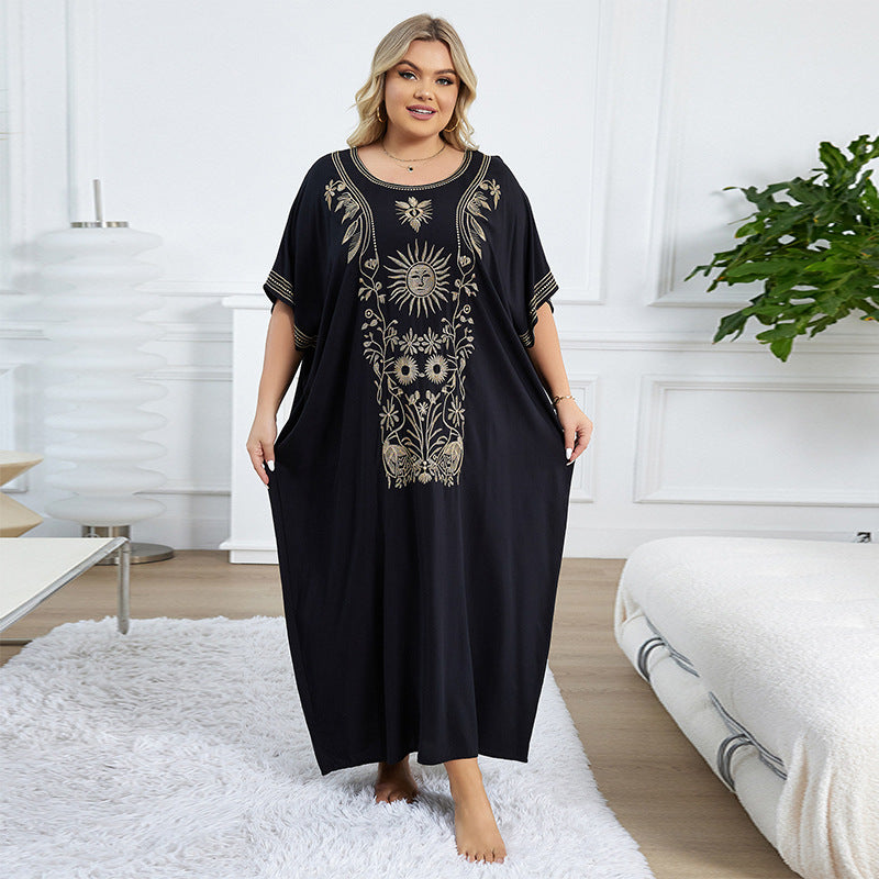 Dame luftig kaftan med kunstnerisk broderedesign Stilla
