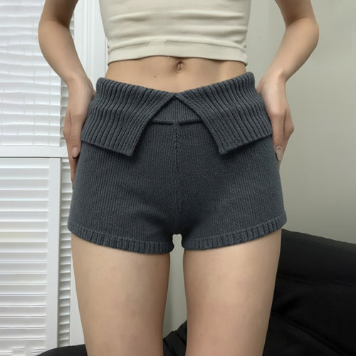 Dame shorts med høj, komfortabel talje og struktureret strikdesign Skovae