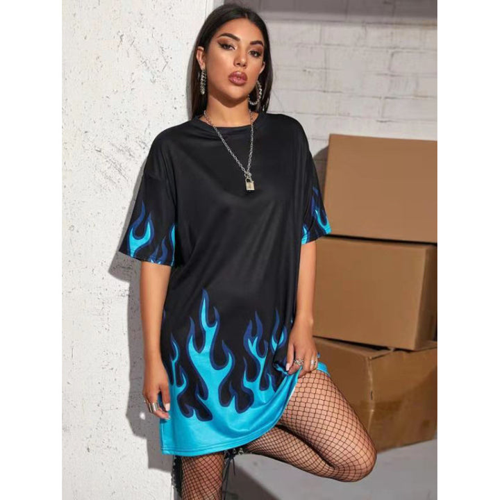 Dame Oversized T-Shirt med ildfuldt design og behagelig pasform Stilla