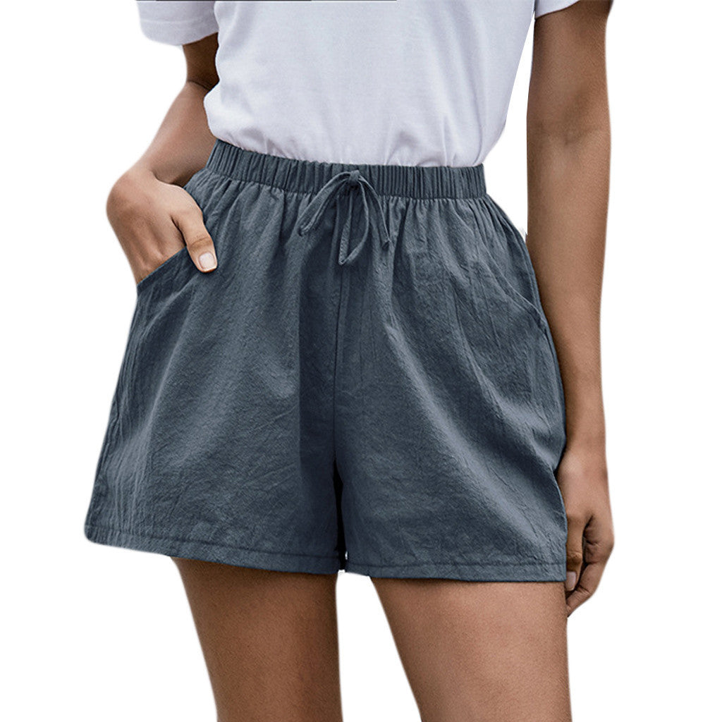 Dame behagelige shorts med elastisk talje og lommer Stilla