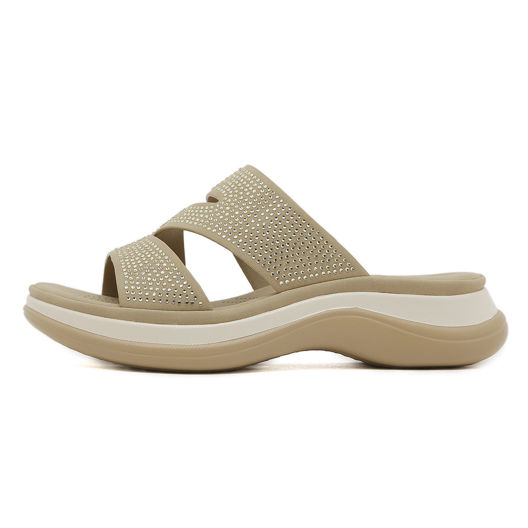 Dame komfortable sandaler med stilfulde glimmerdetaljer og ergonomisk fodseng Stilla