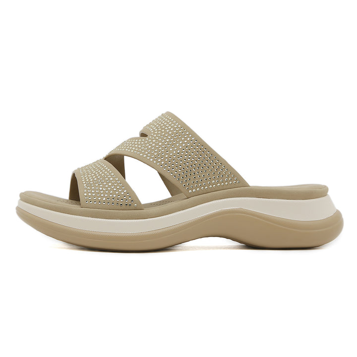 Dame komfortable sandaler med stilfulde glimmerdetaljer og ergonomisk fodseng Stilla