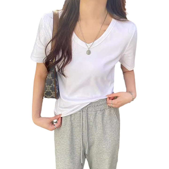 Femme Classic V-Udsnit Kortærmet T-Shirt Stilla