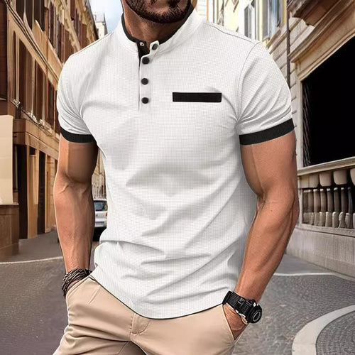Herren Kortærmet Poloshirt med moderne krave og struktureret design Stilla