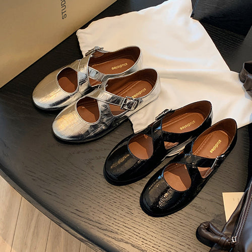 Femme Stilfulde Krydsrem Ballerinas Stilla