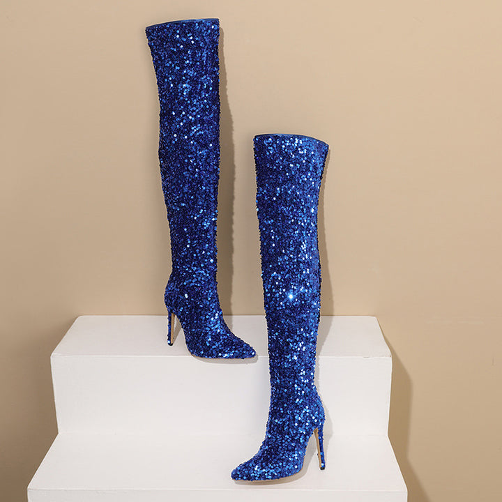Femme Over-the-Knee Glitter Stiletto Støvler Stilla