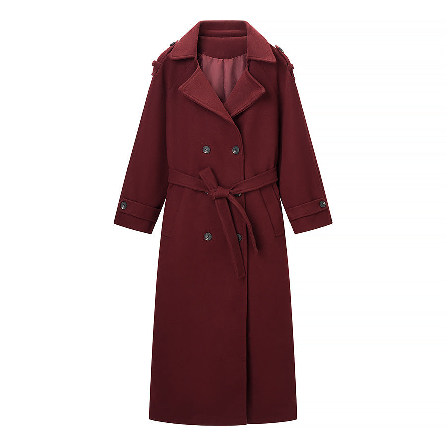 Damer Elegant Trench Coat med bælte og dobbelt knaplukning Stilla