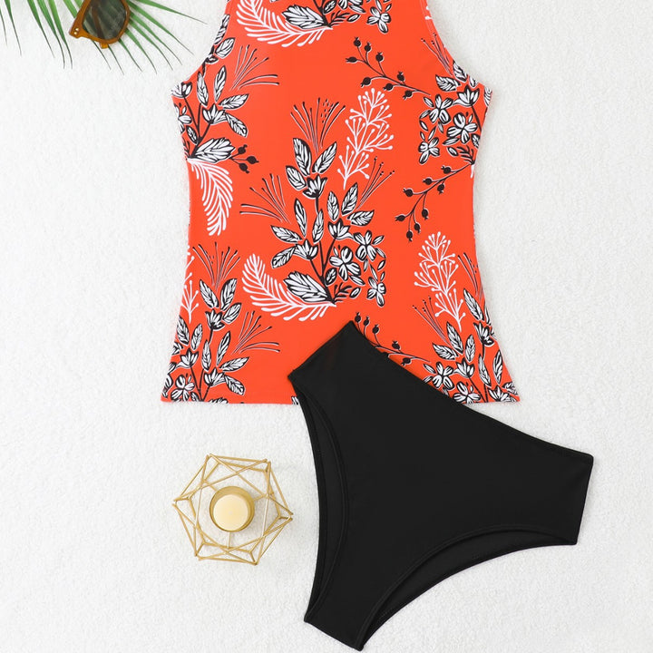 Dame Floral Print Badetunika Sæt Stilla