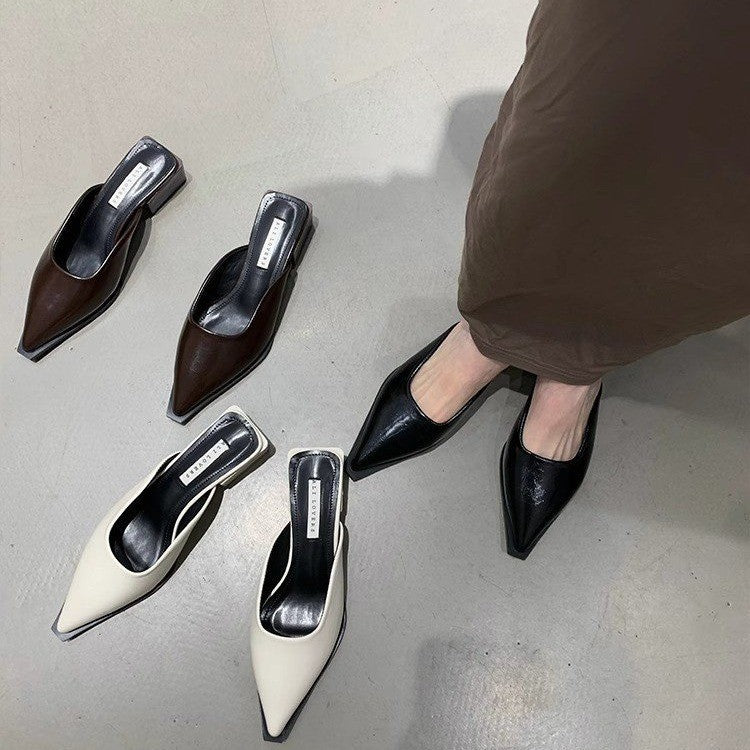 Dame spidse tå hæl mules med elegant design Stilla