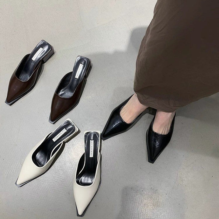 Dame spidse tå hæl mules med elegant design Stilla