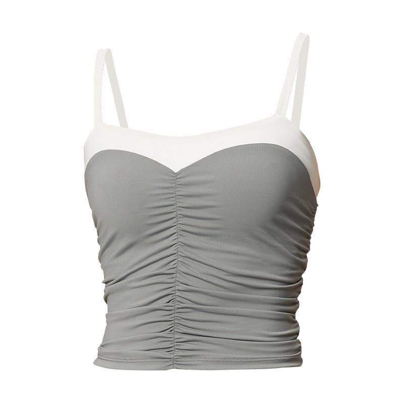 Dame sporty bustier med rynker og justerbare stropper Stilla