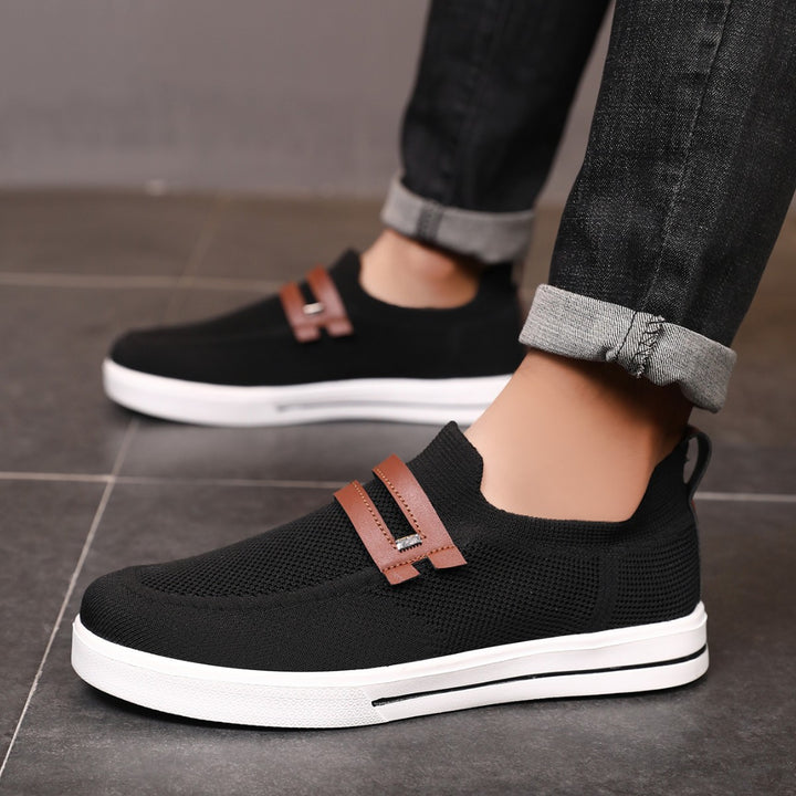 Herrer Åndbare Slip-On Fritids Sneakers med Stilfulde Accenter Stilla