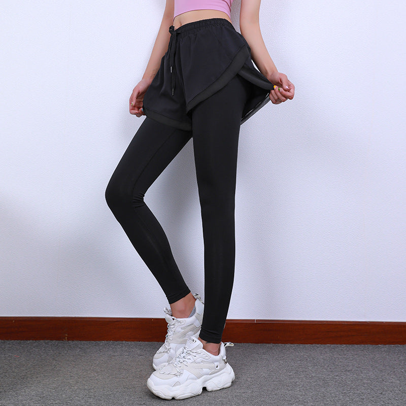 Dame Sporty Leggings med aftagelige Overshorts og elastisk Bund Stilla