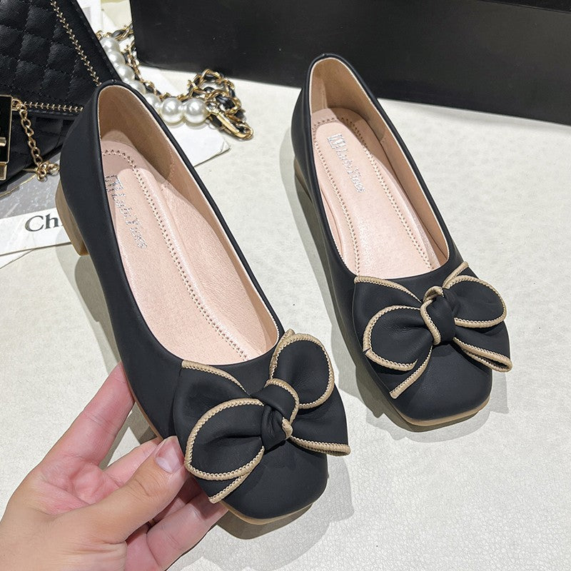 Dame Ballerinas med moderne sløjfe-detalje og blød indersål Stilla