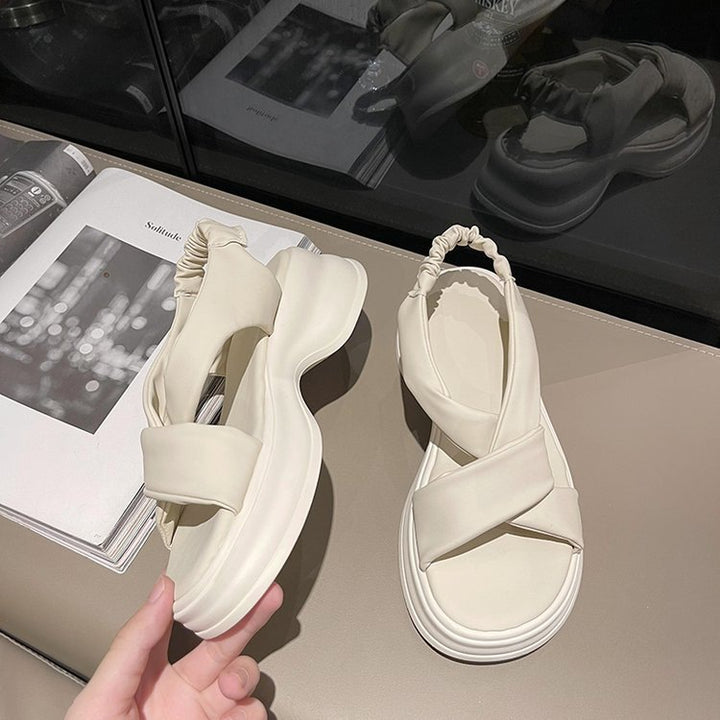 Dame Komfortable Riemensandaletter med elegant Kryds-design og ekstra Polstret Sål Stilla