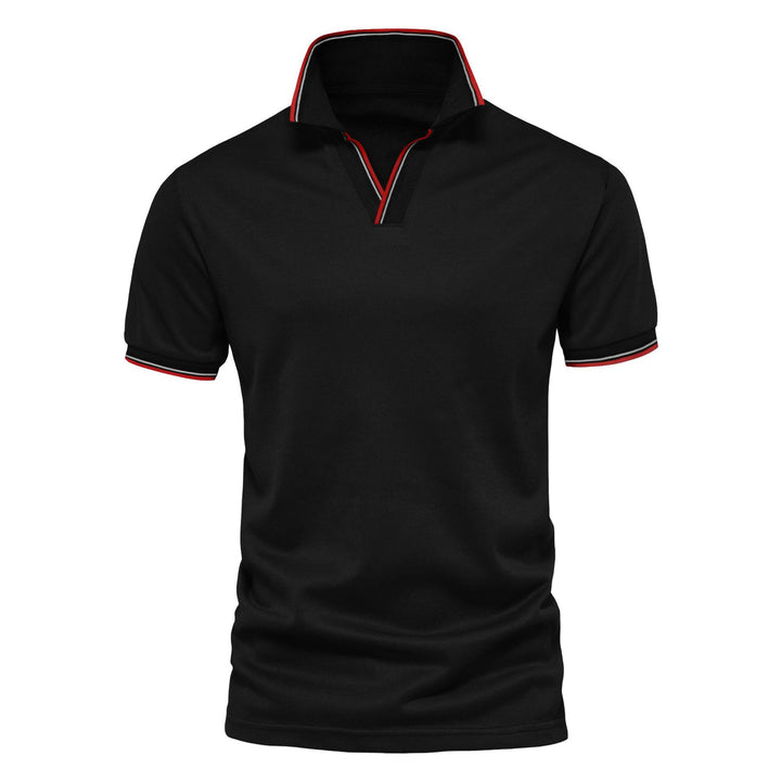 Herrer Poloshirt med moderne ståkrave og sporty kontraster Stilla