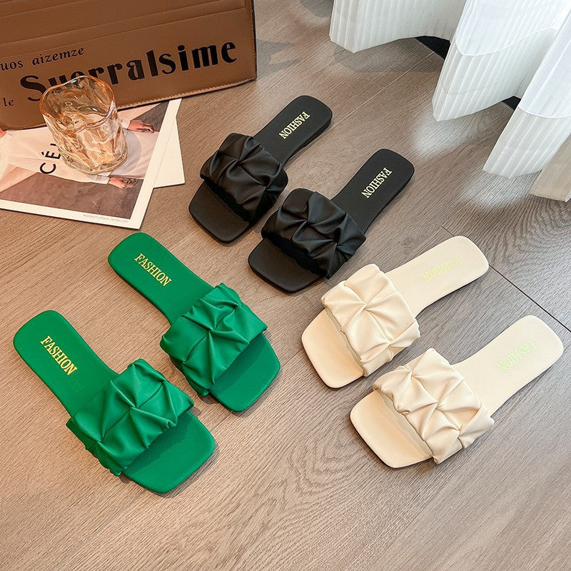 Dame elegante Slippers med voluminøst remdesign i blødt materiale Stilla