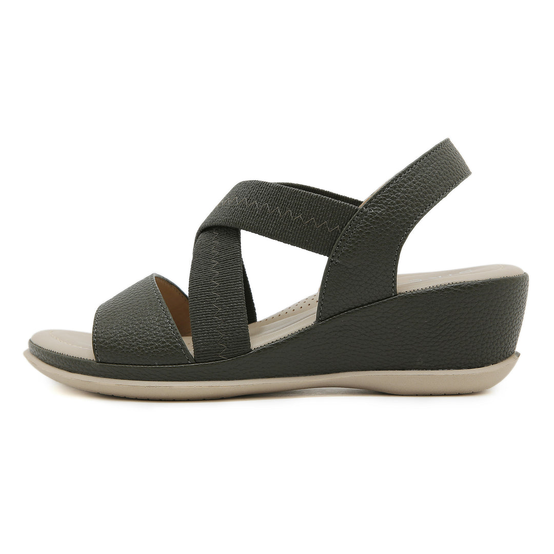 Dame Wedge-sandaler med elastiske kryds-remme og stødabsorberende fodseng Stilla