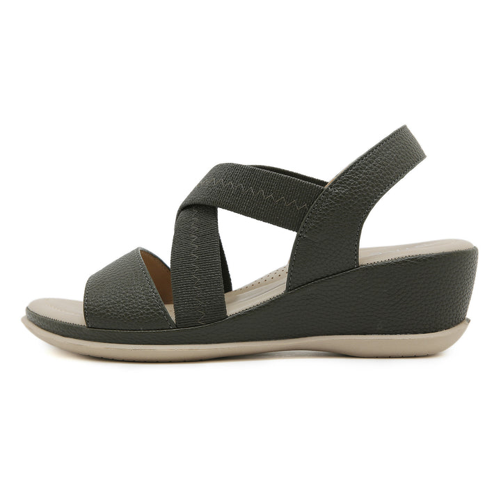 Dame Wedge-sandaler med elastiske kryds-remme og stødabsorberende fodseng Stilla