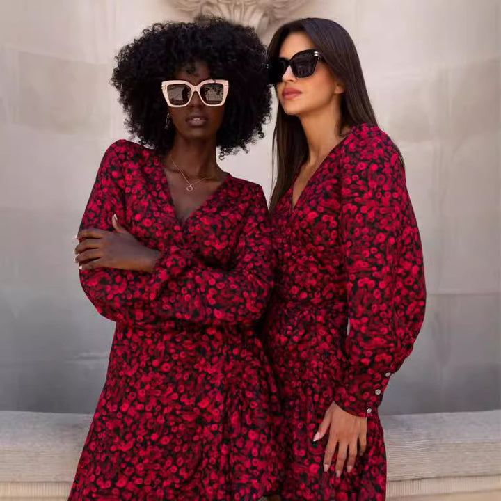 Dame flirtende leopardprint omslagskjorte Stilla