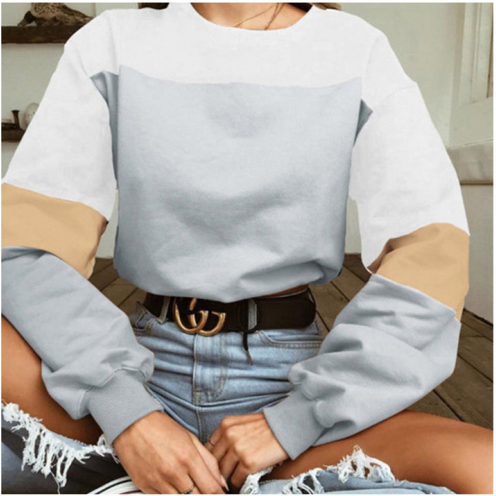 Dame sporty sweatshirt med moderne blokstriber Stilla