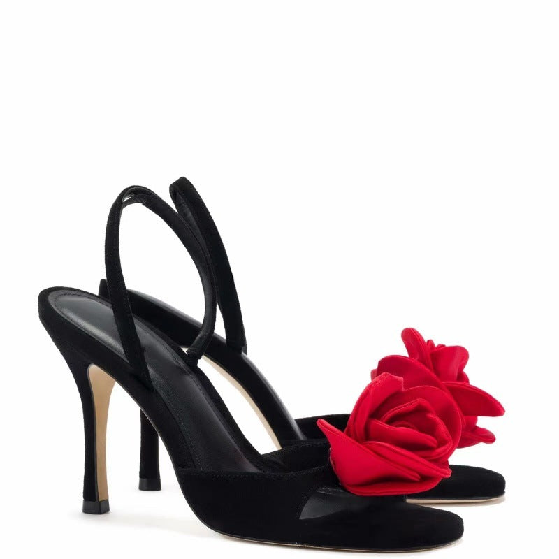 Femme Elegante Slingback Hæl Sandaler med floral accent Stilla