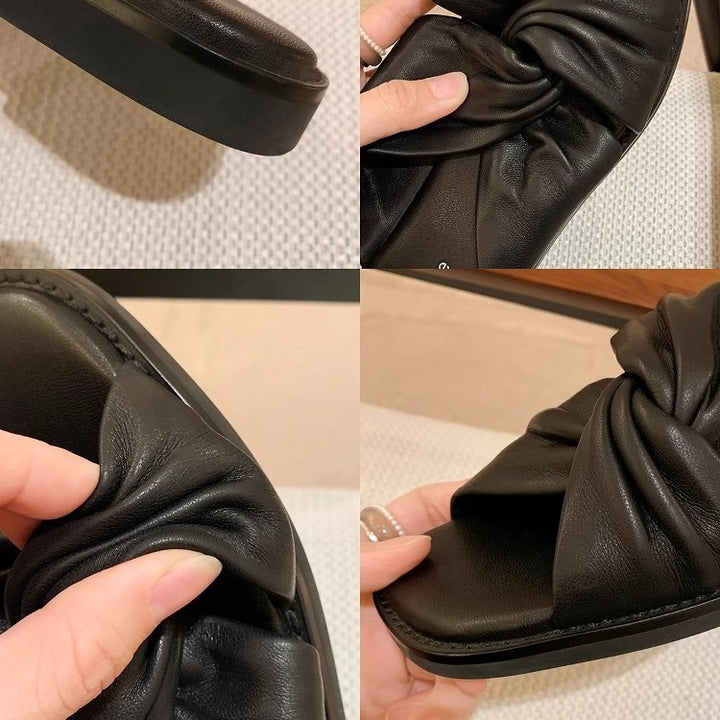 Dame Elegant Knyttede Slide Sandaler Stilla