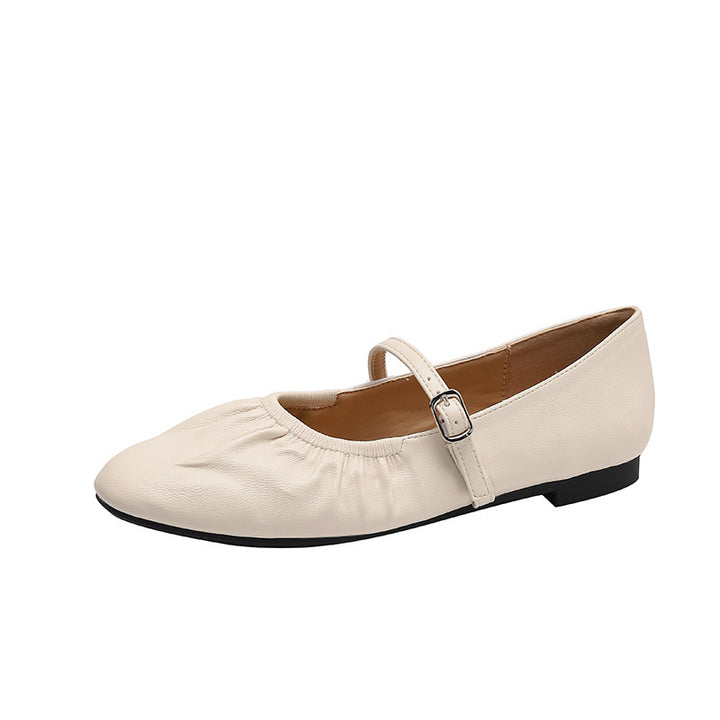 Dame elegante metalliske ballerina-flats med justerbar rem Stilla
