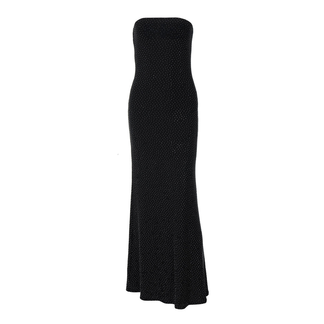 Dame Elegant Maxikjole med skulderfri design og glitrende accenter Stilla