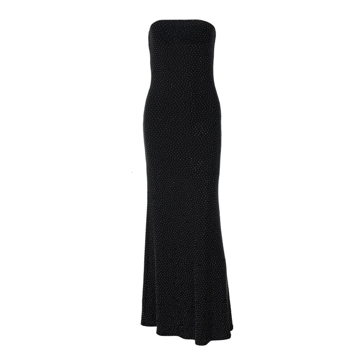 Dame Elegant Maxikjole med skulderfri design og glitrende accenter Stilla