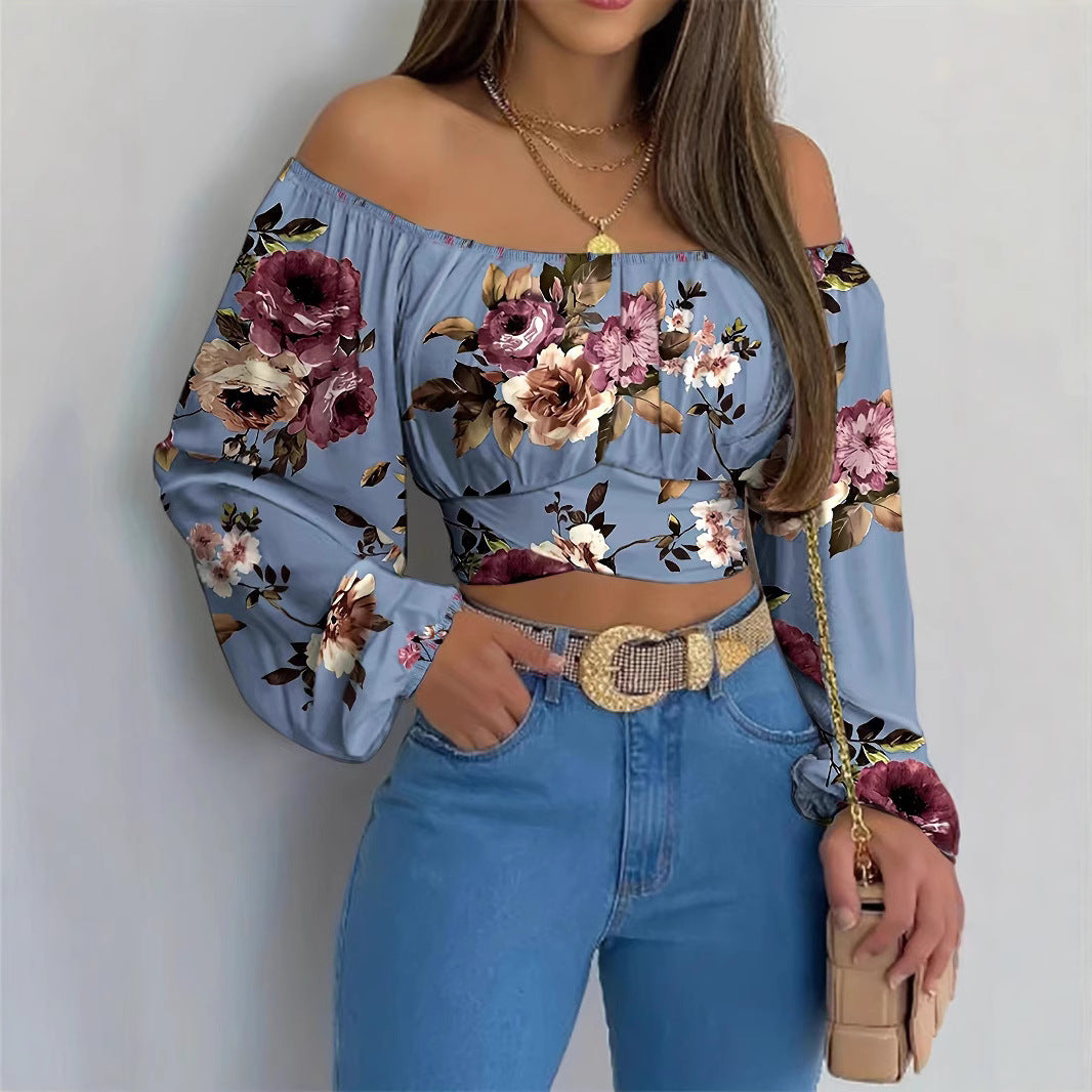 Dame Floral Off-Shoulder Crop Top Stilla