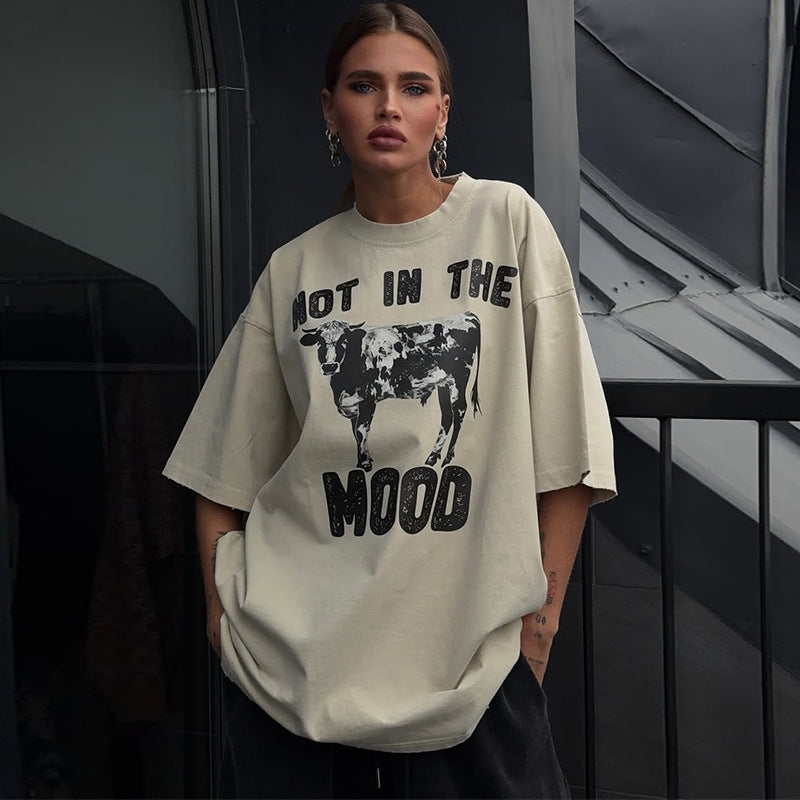 Dame Oversized T-Shirt med iøjnefaldende grafiktryk Stilla