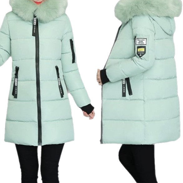Kvinders lange ærmede quiltet jakke med aftagelig faux fur krave Stilla