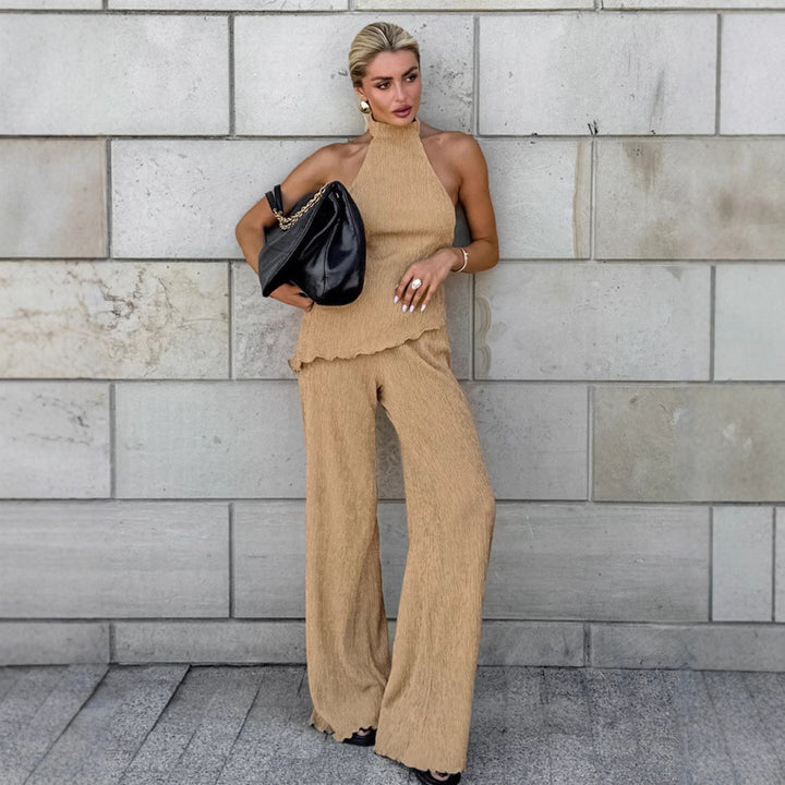 Femme Elegante Flæse Strik Maxi Kjole Stilla