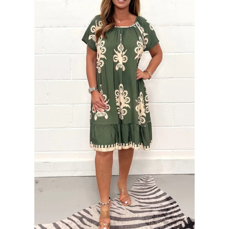 Stilla | Chic Sommer Floral Kort Ærme Kjole