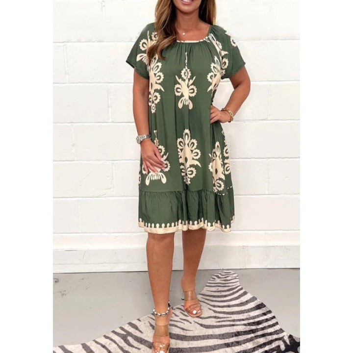 Stilla | Chic Sommer Floral Kort Ærme Kjole