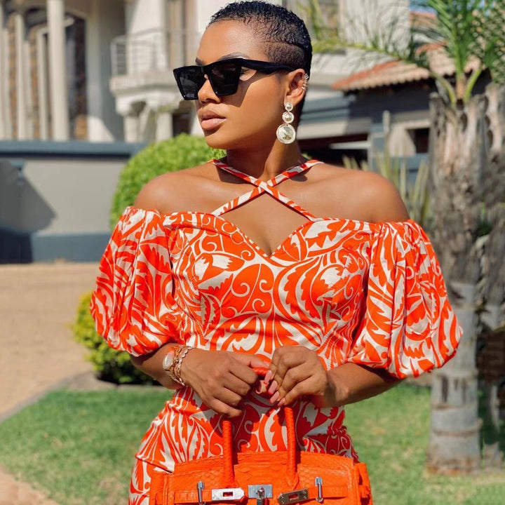 Stilla | Elegant Split Hem Off-Shoulder V-Hals Maxi Kjole