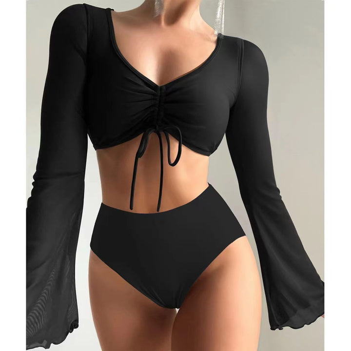 Dame bikini-sæt med stilfuld wrap-top og højt skåret underdel Stilla