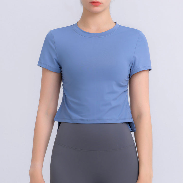 Dame Sporty Korte-ærmet Crop-Top med tætsiddende snit og åndbare egenskaber Stilla