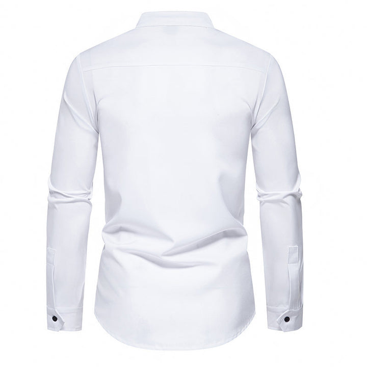 Herrer Contemporary Mandarin Krave Skjorte Stilla
