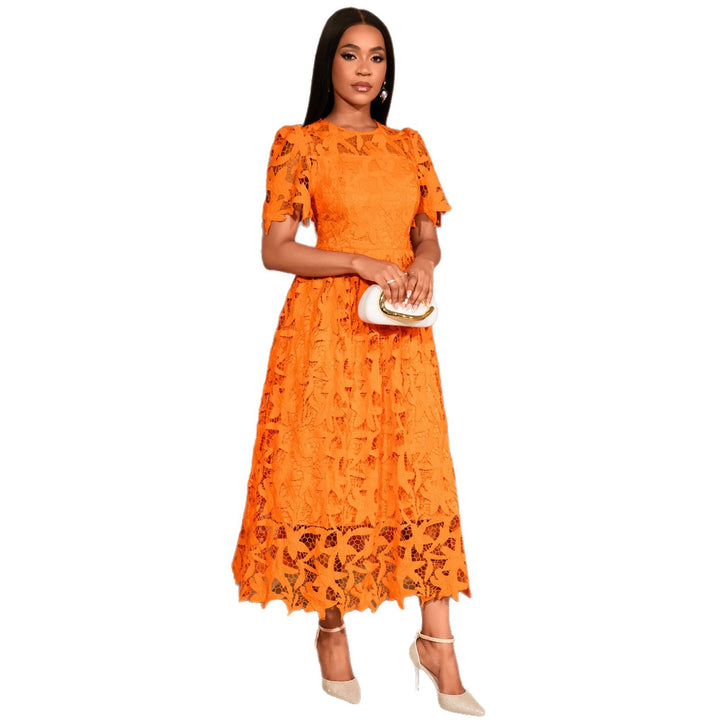 Dame spids maxi-kjole med blomsterdesign Skovae
