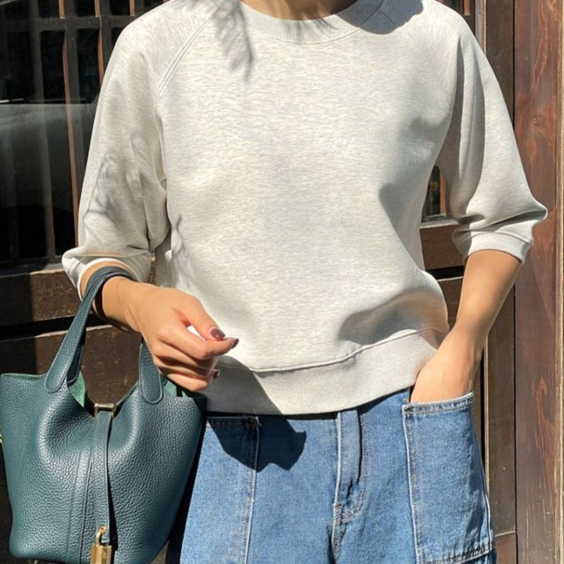 Dame casual sweatshirt med 3/4 ærmer Stilla