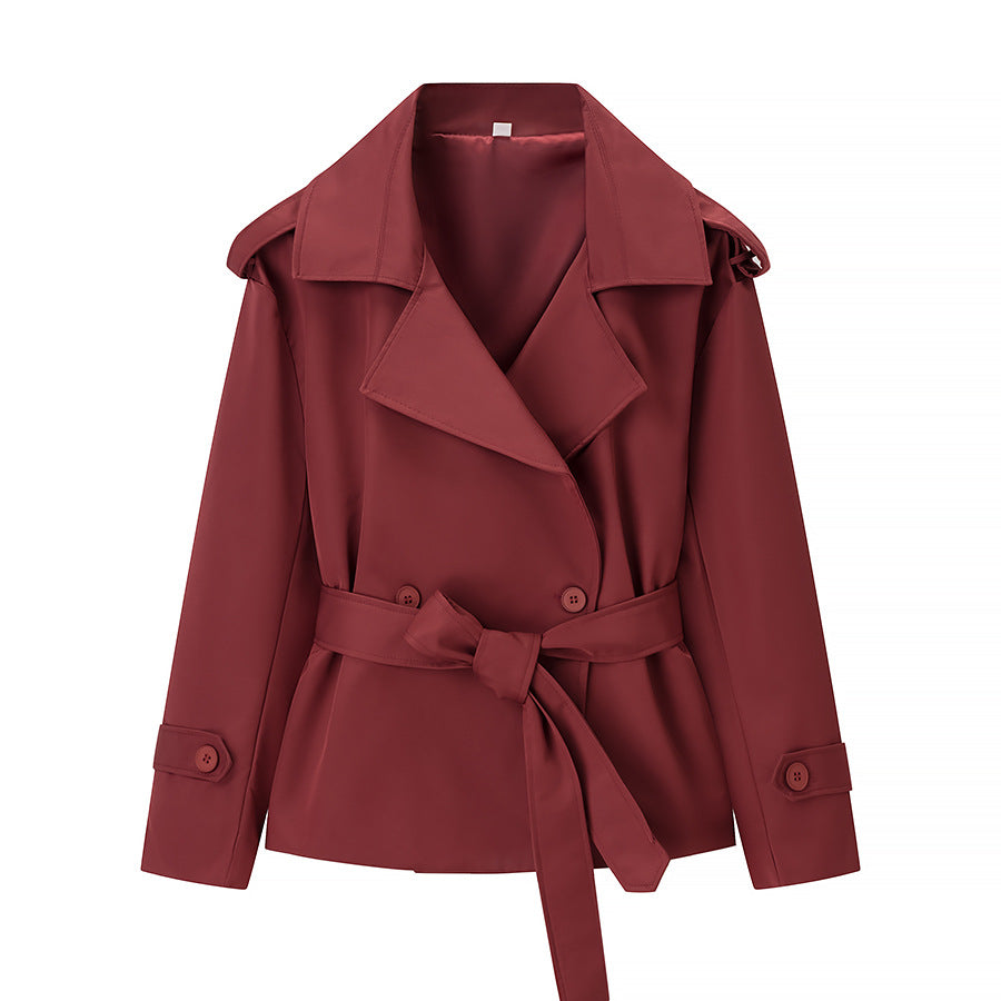 Dame elegant trenchcoat-jakke med taljerbar bælte Stilla