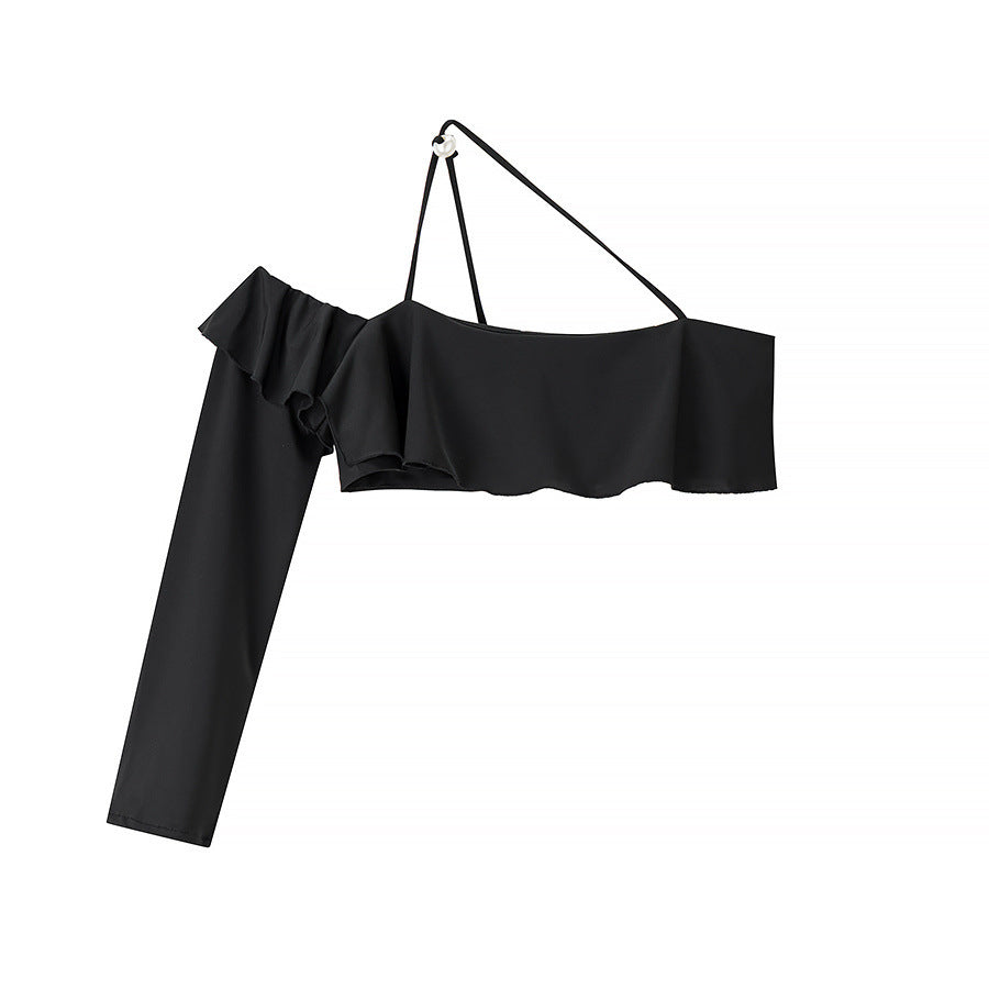 Femme Off-Shoulder Ruffle To-delt Maxi Kjole Sæt Stilla