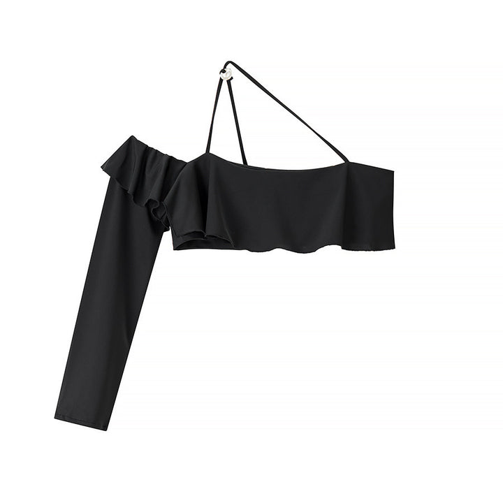 Femme Off-Shoulder Ruffle To-delt Maxi Kjole Sæt Stilla