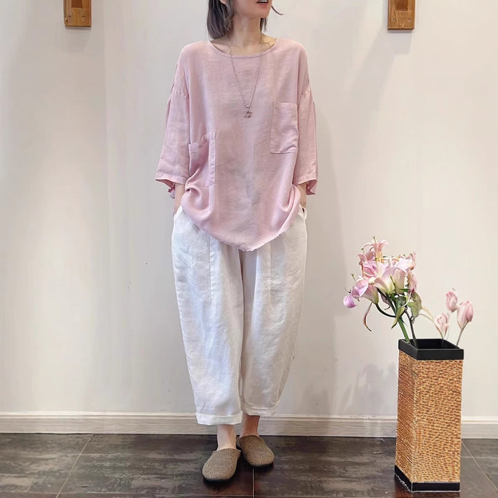 Dame Oversized Lommer Tunika Top Stilla