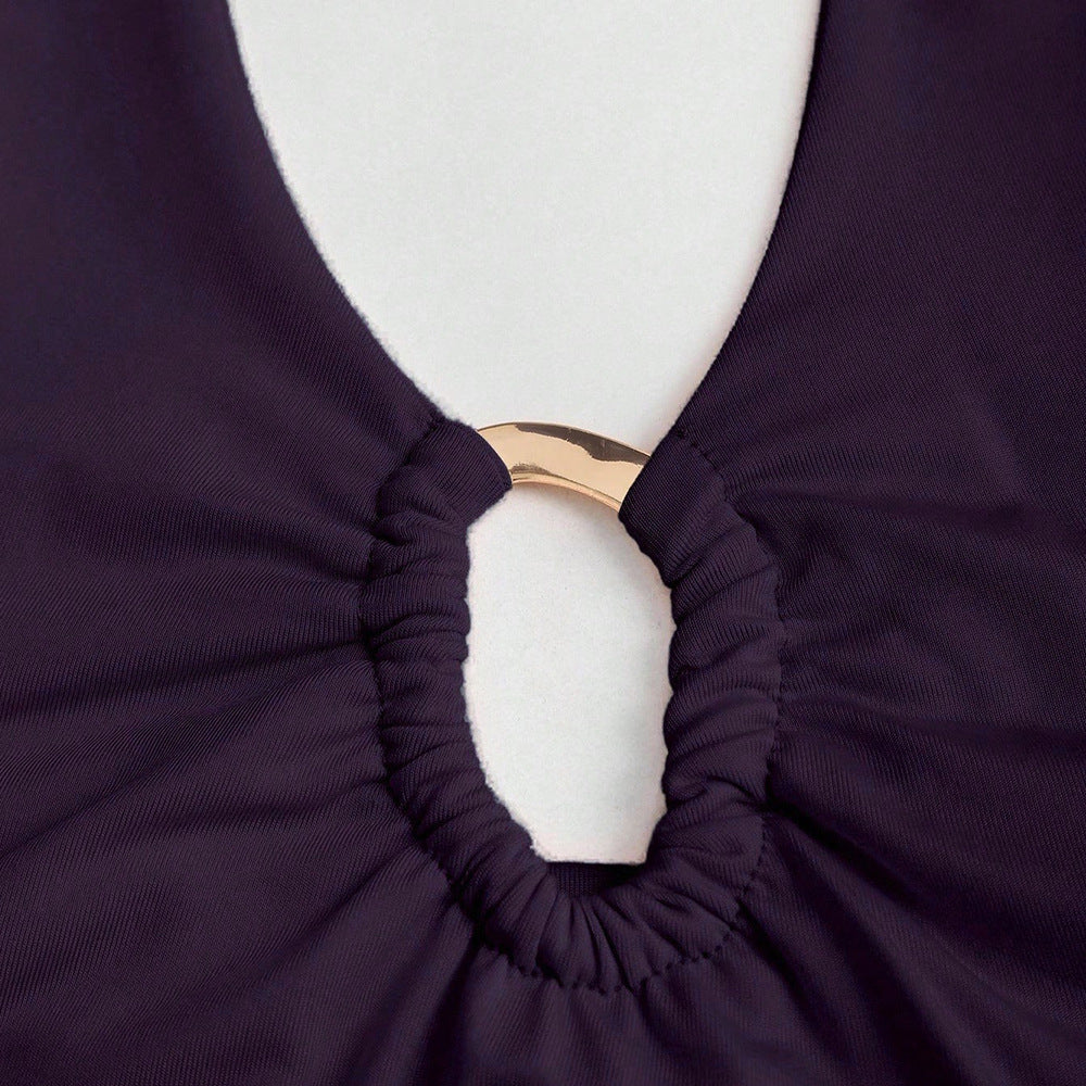 Kvindernes crop top med moderigtig halterneck design og chic bånd