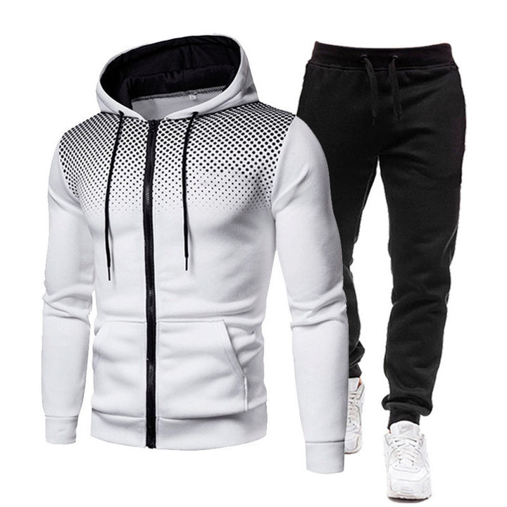 Herren Sportsligt Zip-Hoodie og Joggingbuks Sæt Stilla